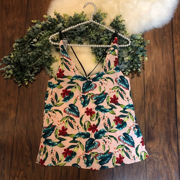 Topshop Women's Pink Hawaiian Floral Cami - Picture 3 of 5